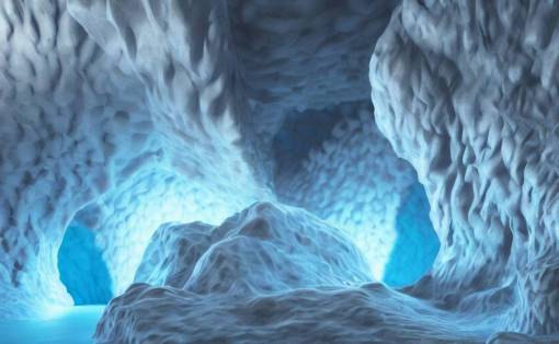 liquid nitrogen and with blue water-cooling coolant flowing through latent representations of ice caverns by centrifugal forces, geometric patterns, trending on artstation, octane render, subsurface scattering, 4k