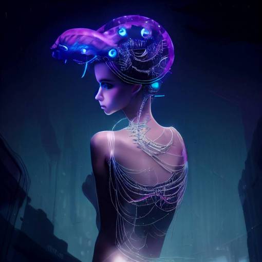 mermaid with a cyberpunk headdress and cyberpunk tail, white, light blue, pink, purple, fantasy, pixar, full body shot