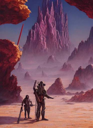 painting used for cover of book by Edgar Rice Burroughs, realistic rendering, unreal engine, 4k, hdr, high dynamic range, f12, michael whelan, simon stalenhag, high tech, star wars cavern interior