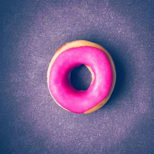 Perfectly circular donut!!!!! in the style and shape of an apple!!!!!!, blended colors!!!!!, trending on artstation, 4k, 8k, professional photography, overhead shot, 35mm lens