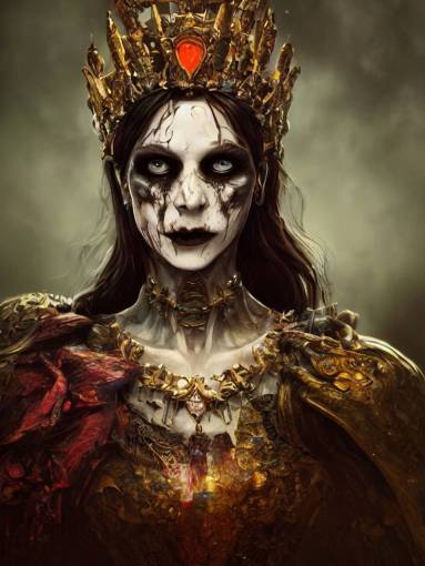 portrait art of undead queen 8k ultra realistic, atmosphere, glow, detailed,intricate, full of colour, cinematic lighting, trending on artstation, 4k, hyperrealistic, focused, extreme details,unreal engine 5, cinematic, masterpiece