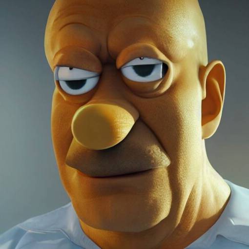 portrait of a photorealistic Homer Simpson, realistic, extreme detail, 4k, ultra HD