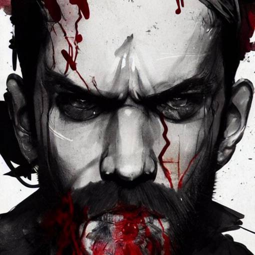 portrait of pewdiepie with an angry expression, blood covering his face, wearing a leather jacket, dramatic lighting, illustration by Greg rutkowski, yoji shinkawa, 4k, digital art, concept art, trending on artstation