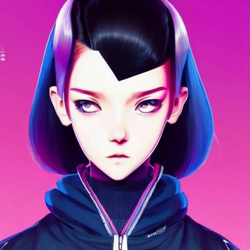 poster woman with futuristic streetwear and hairstyle, open jacket, cute face, symmetrical face, pretty, beautiful, elegant, Anime by Kuvshinov Ilya, Cushart Krentz and Gilleard James, 4k, HDR, Trending on artstation, Behance, Pinterest