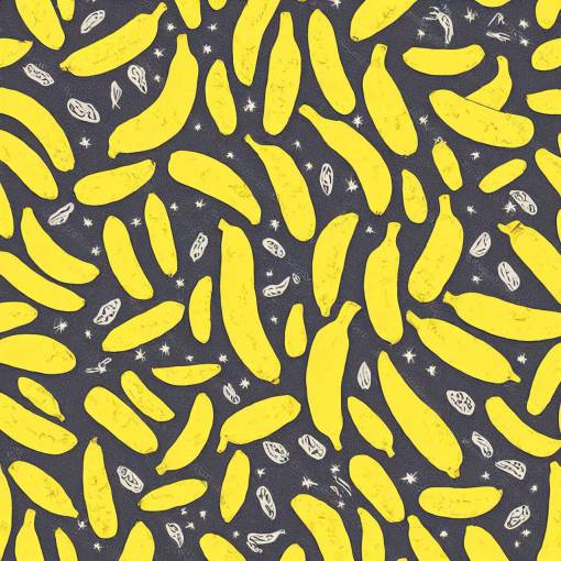 seamless cute banana drawings texture art, 4k