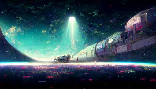 we are lost, spaceship interior, anime, uplight
