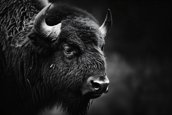 black and white pictures of buffalo