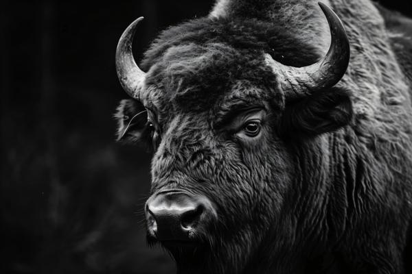 black and white pictures of buffalo