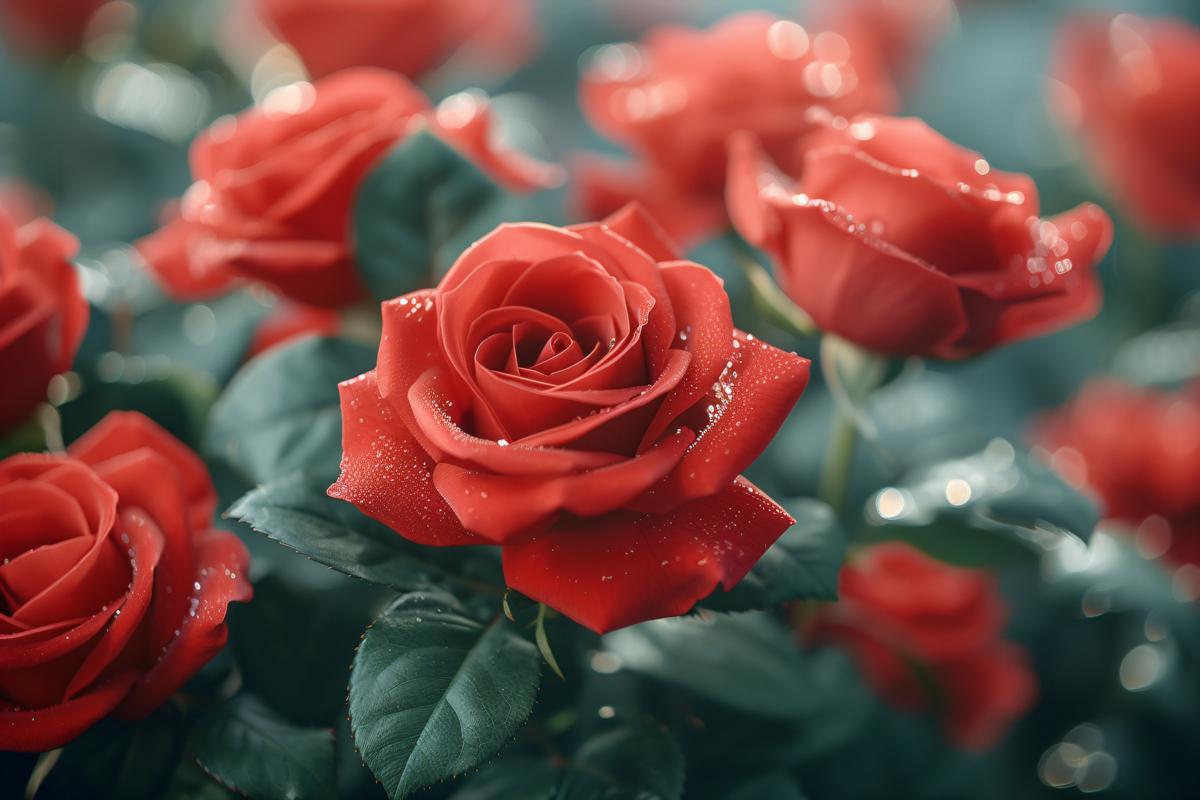 A bouquet of vibrant red roses symbolizing love and passion on Valentine's Day picture