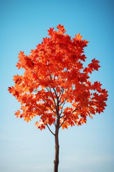 Maple tree with leaves aflame