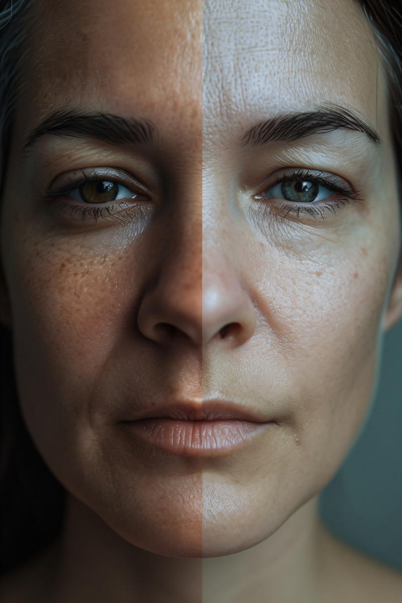 before after mid face woman young and old picture