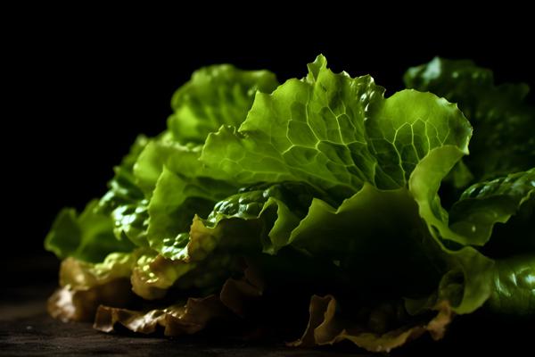 organic fresh lettuce, macro close-up, black background, realism, hd, 35mm photograph, sharp, sharpened, 8k